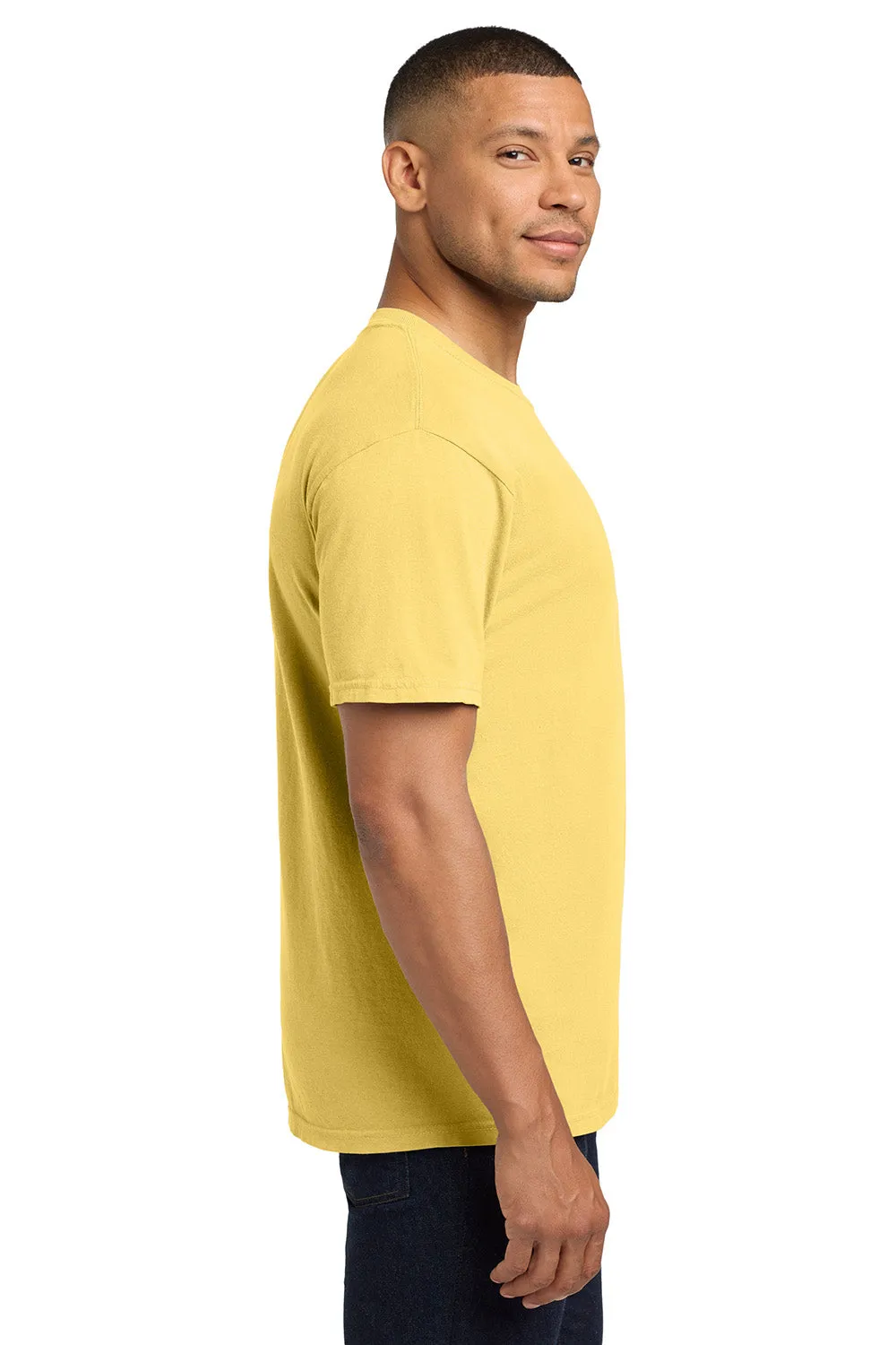 Comfort Colors Mens Short Sleeve Crewneck T-Shirt w/ Pocket - Butter Yellow