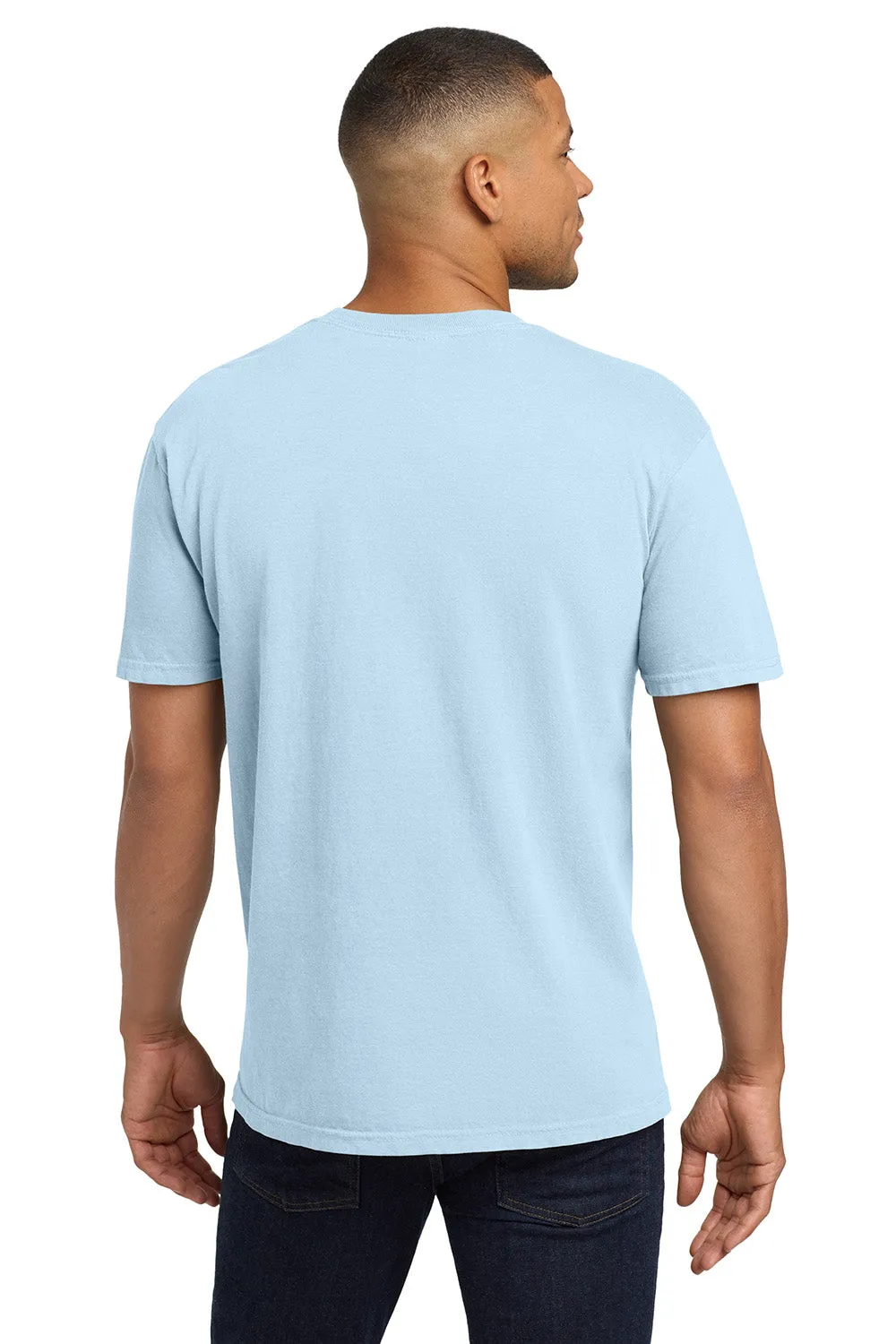 Comfort Colors Mens Short Sleeve Crewneck T-Shirt w/ Pocket - Chambray Blue