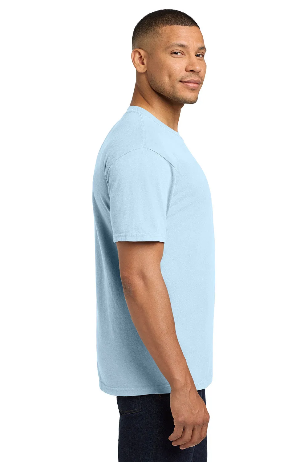 Comfort Colors Mens Short Sleeve Crewneck T-Shirt w/ Pocket - Chambray Blue