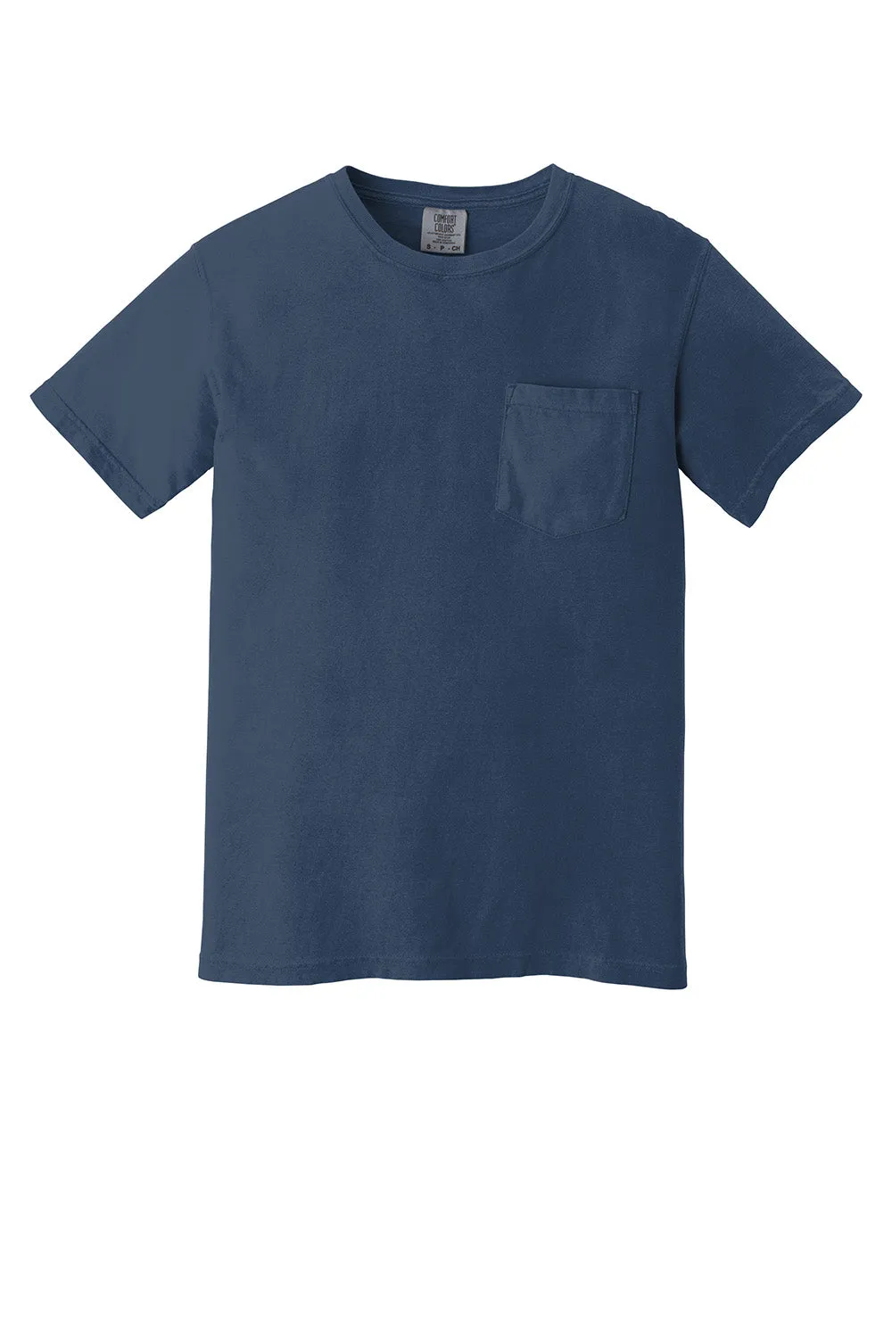 Comfort Colors Mens Short Sleeve Crewneck T-Shirt w/ Pocket - China Blue