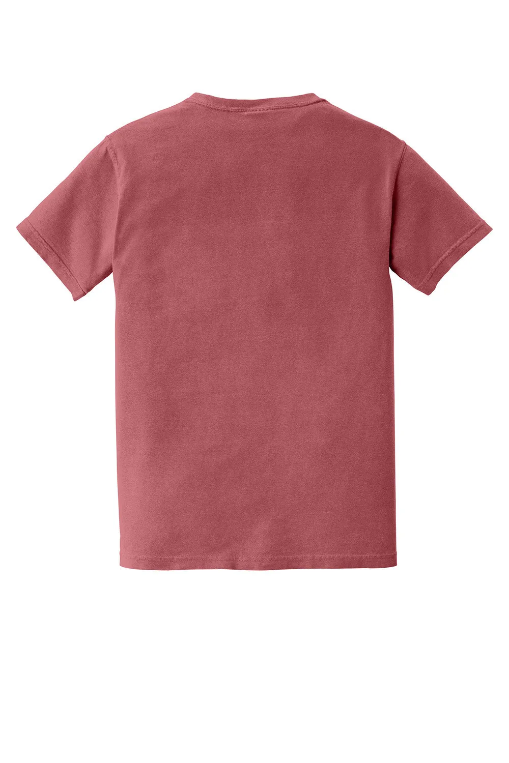 Comfort Colors Mens Short Sleeve Crewneck T-Shirt w/ Pocket - Crimson Red