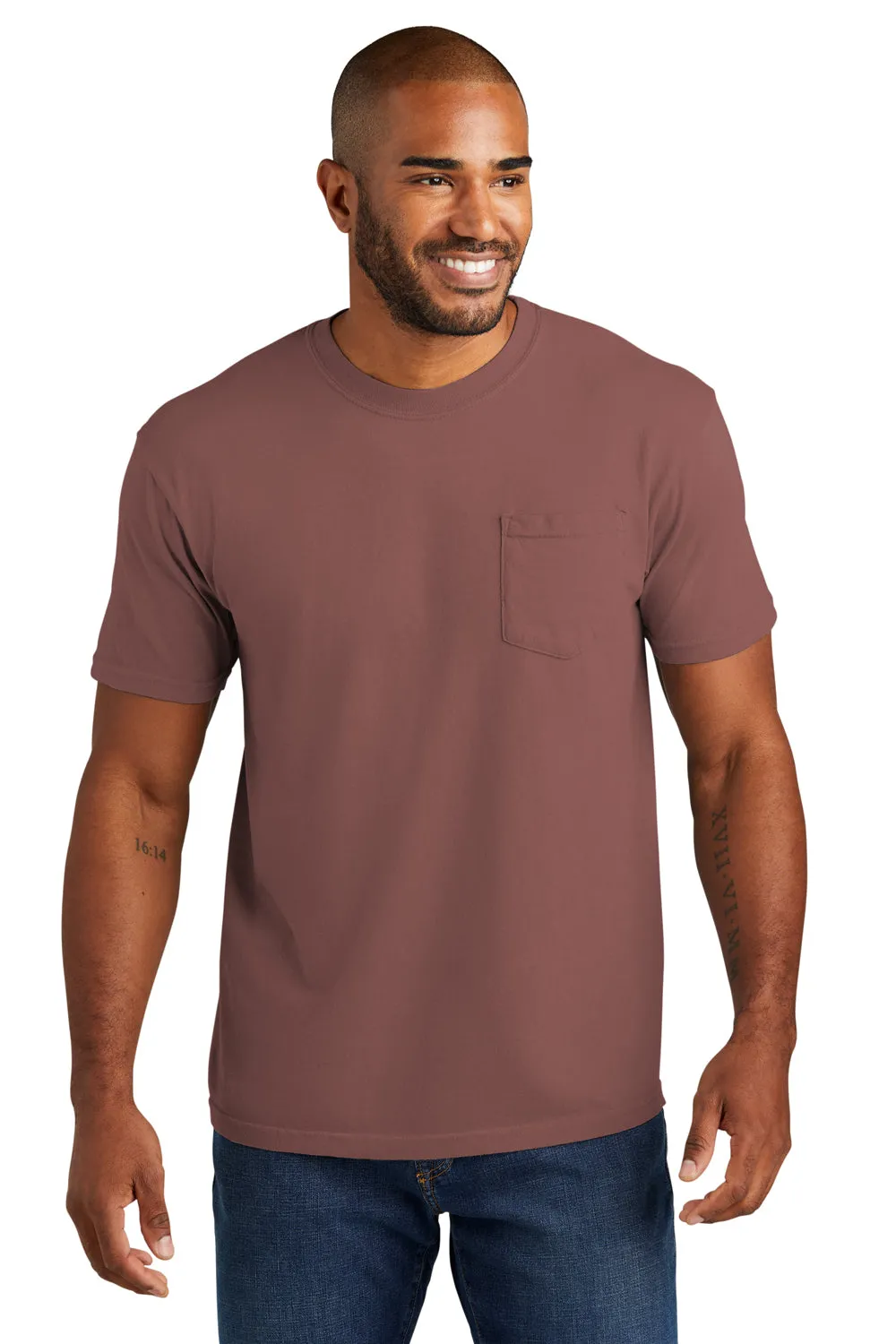 Comfort Colors Mens Short Sleeve Crewneck T-Shirt w/ Pocket - Cumin