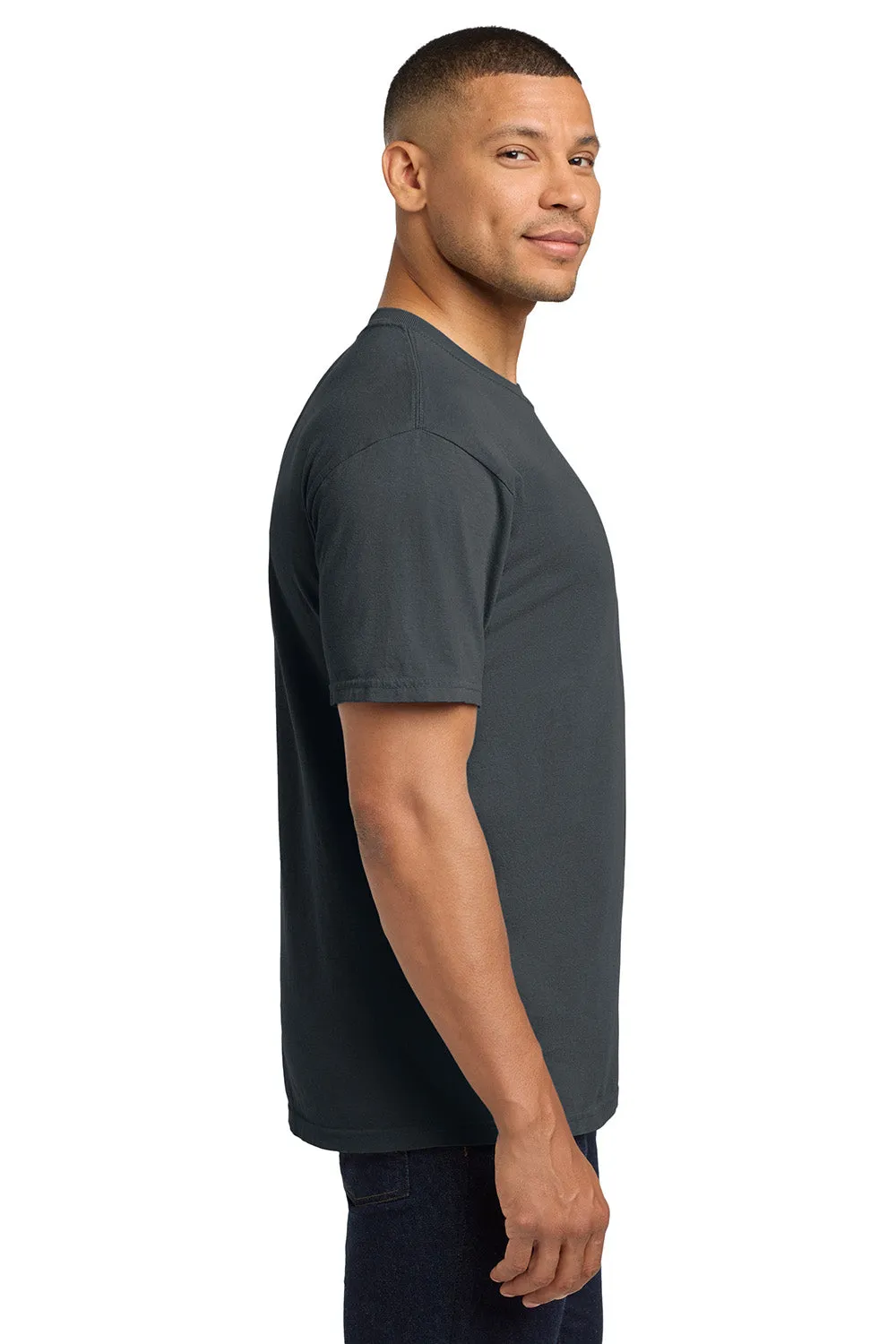 Comfort Colors Mens Short Sleeve Crewneck T-Shirt w/ Pocket - Denim Blue
