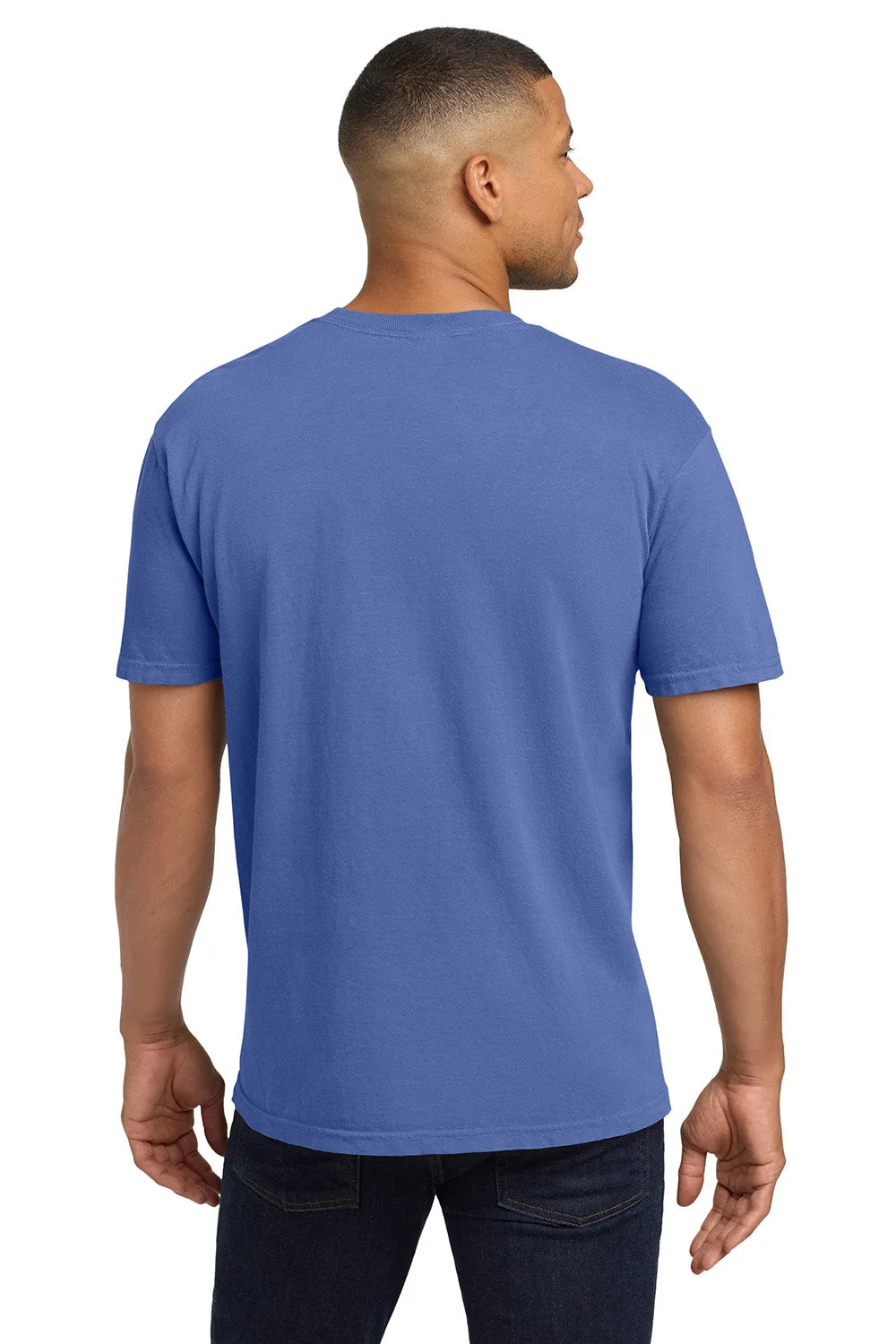 Comfort Colors Mens Short Sleeve Crewneck T-Shirt w/ Pocket - Flo Blue
