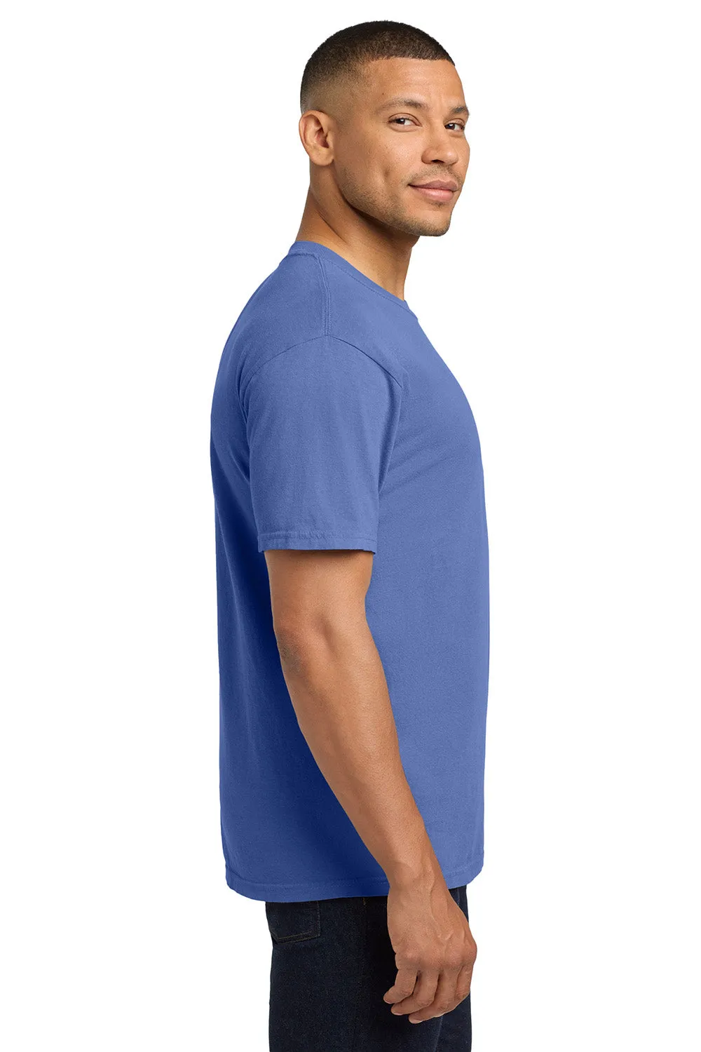 Comfort Colors Mens Short Sleeve Crewneck T-Shirt w/ Pocket - Flo Blue