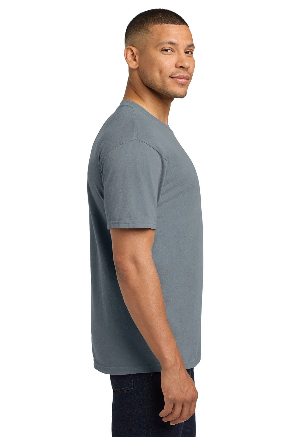 Comfort Colors Mens Short Sleeve Crewneck T-Shirt w/ Pocket - Granite Grey