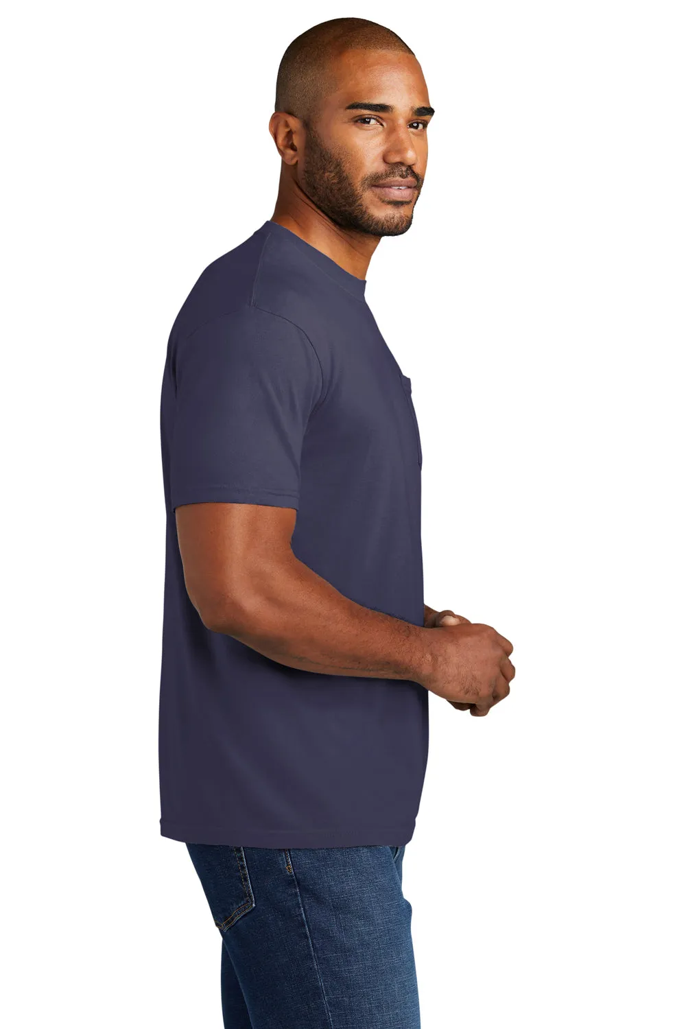 Comfort Colors Mens Short Sleeve Crewneck T-Shirt w/ Pocket - Grape Purple