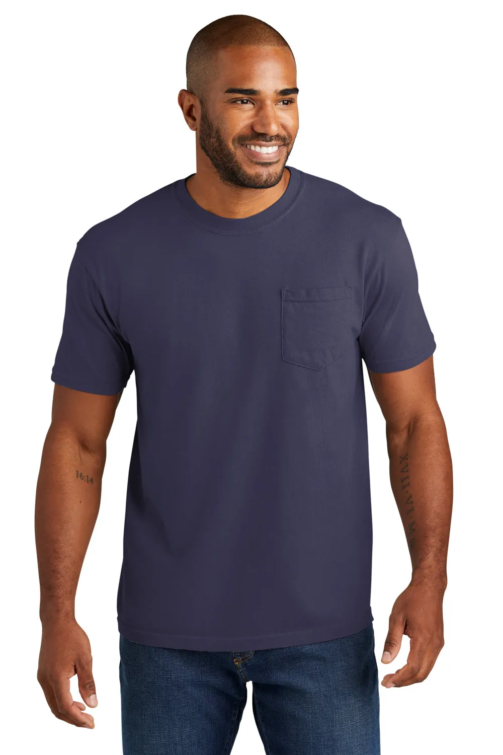 Comfort Colors Mens Short Sleeve Crewneck T-Shirt w/ Pocket - Grape Purple