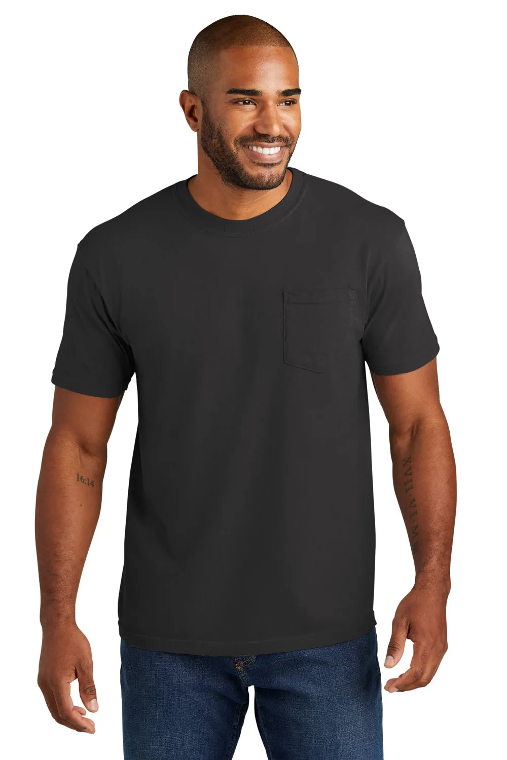 Comfort Colors Mens Short Sleeve Crewneck T-Shirt w/ Pocket - Graphite Grey
