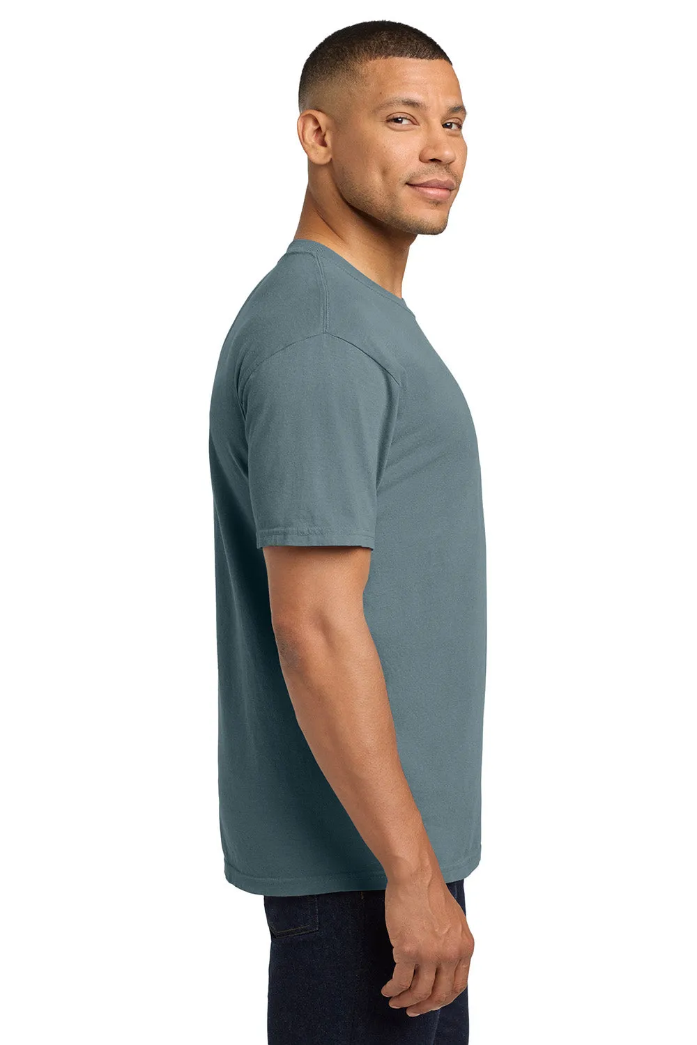 Comfort Colors Mens Short Sleeve Crewneck T-Shirt w/ Pocket - Ice Blue