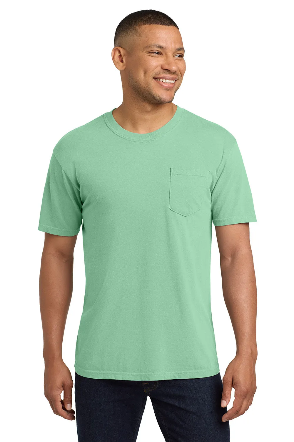 Comfort Colors Mens Short Sleeve Crewneck T-Shirt w/ Pocket - Island Reef Green