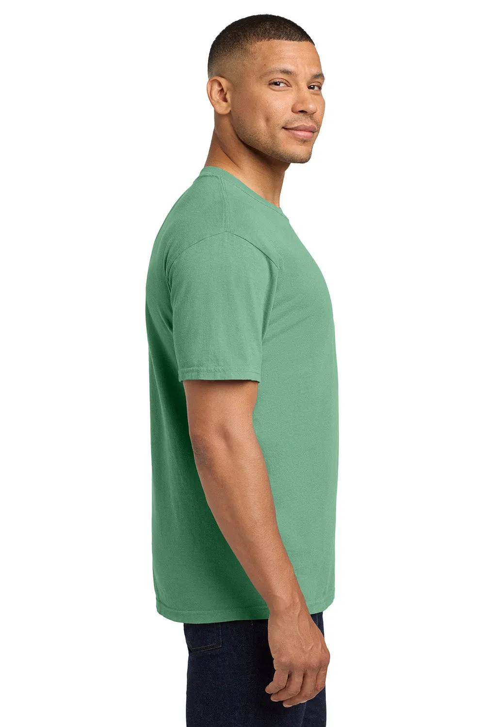 Comfort Colors Mens Short Sleeve Crewneck T-Shirt w/ Pocket - Light Green