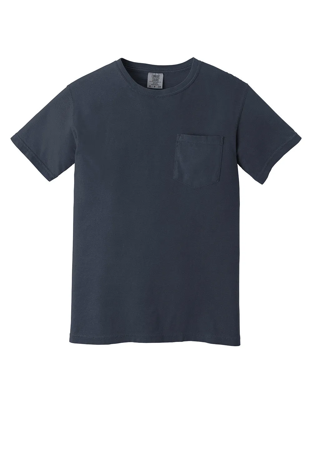 Comfort Colors Mens Short Sleeve Crewneck T-Shirt w/ Pocket - Midnight Blue