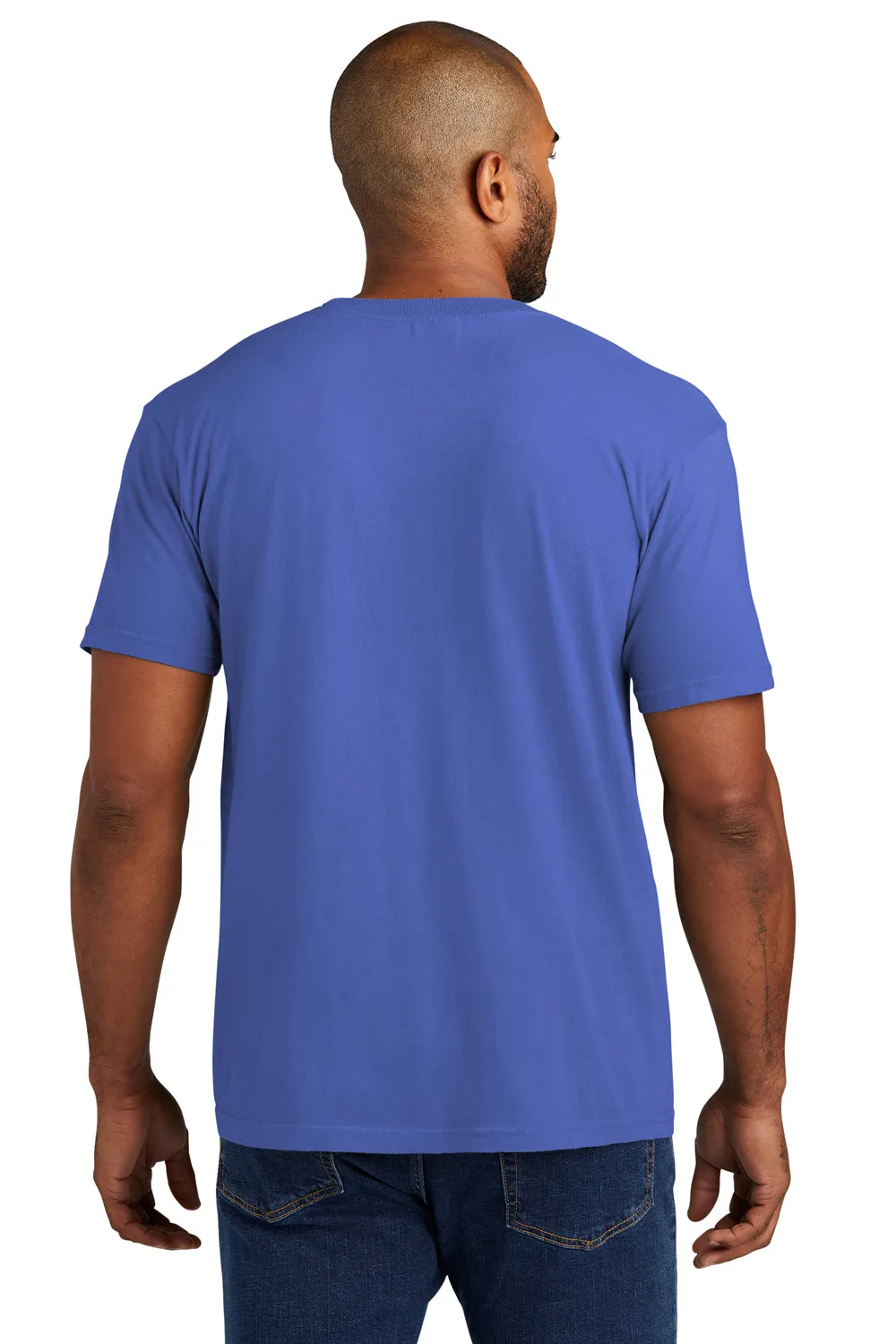Comfort Colors Mens Short Sleeve Crewneck T-Shirt w/ Pocket - Mystic Blue