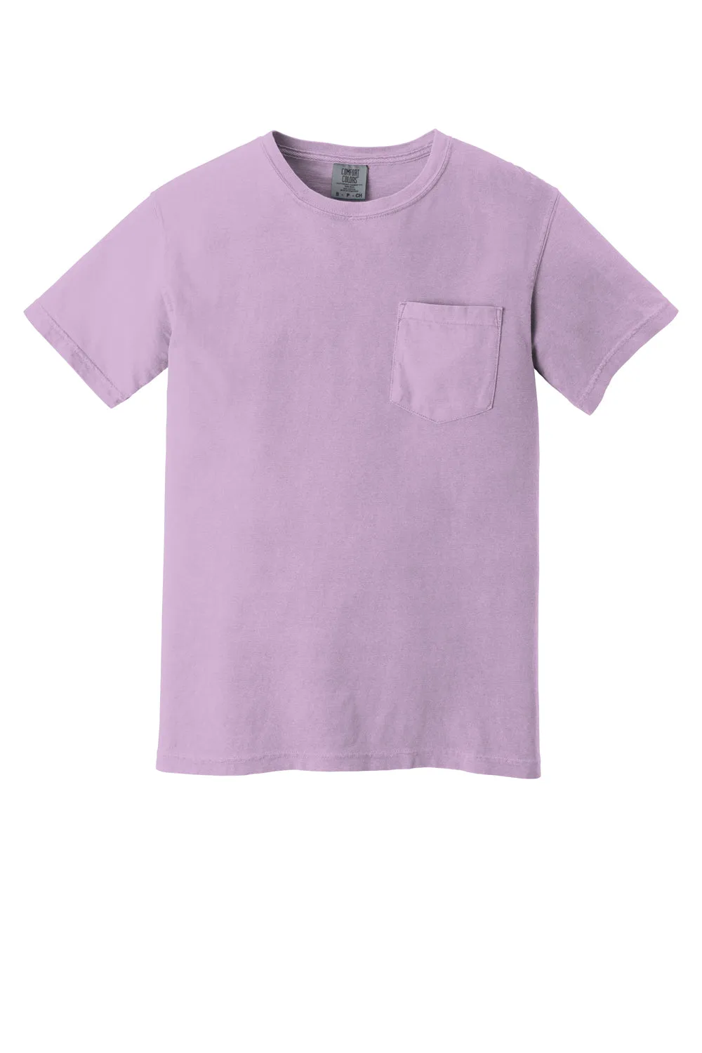 Comfort Colors Mens Short Sleeve Crewneck T-Shirt w/ Pocket - Orchid Purple