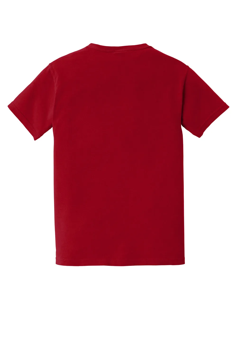 Comfort Colors Mens Short Sleeve Crewneck T-Shirt w/ Pocket - Red