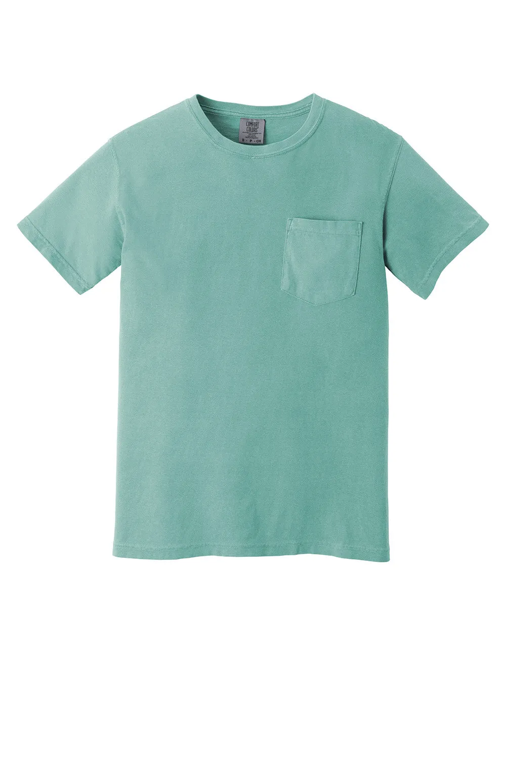Comfort Colors Mens Short Sleeve Crewneck T-Shirt w/ Pocket - Seafoam Green