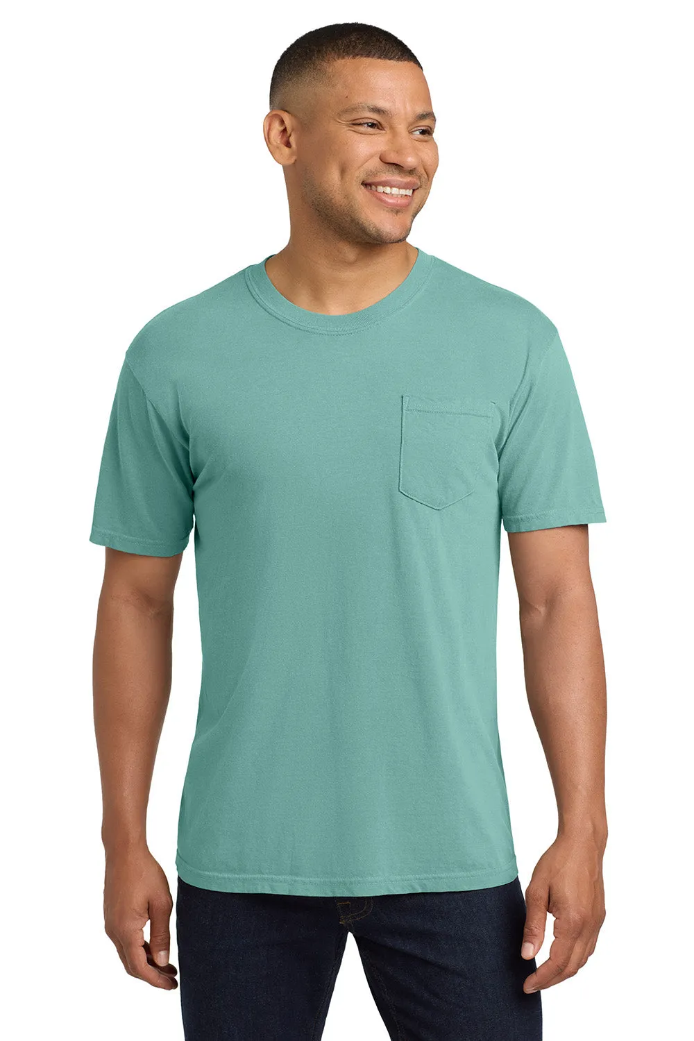 Comfort Colors Mens Short Sleeve Crewneck T-Shirt w/ Pocket - Seafoam Green