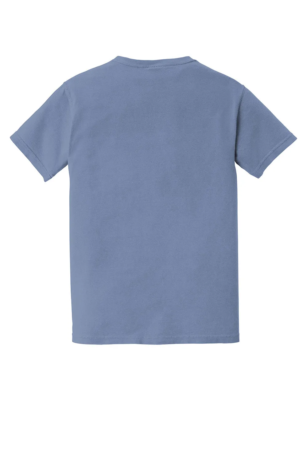 Comfort Colors Mens Short Sleeve Crewneck T-Shirt w/ Pocket - Washed Denim Blue