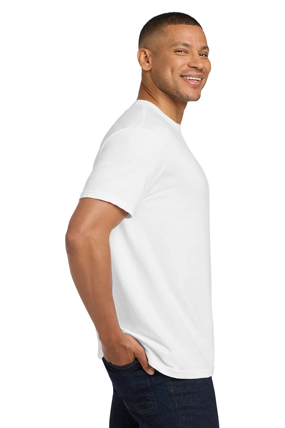 Comfort Colors Mens Short Sleeve Crewneck T-Shirt w/ Pocket - White