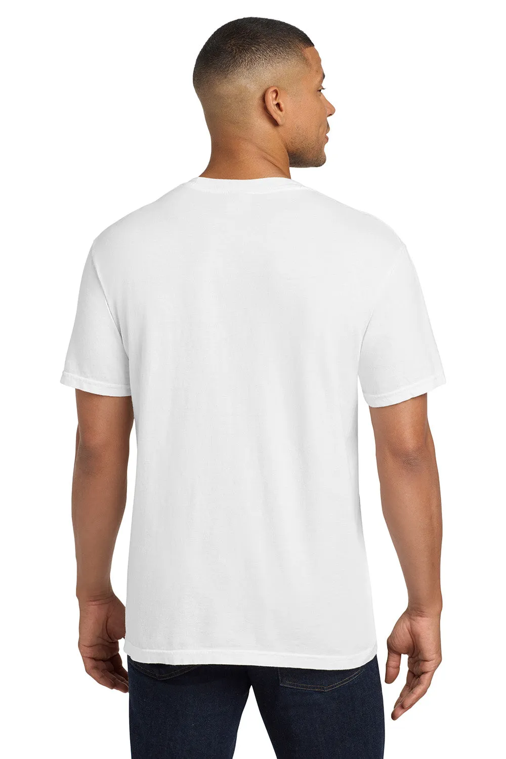Comfort Colors Mens Short Sleeve Crewneck T-Shirt w/ Pocket - White
