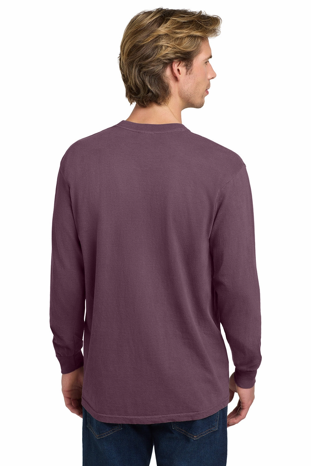 Comfort Colors Mens Long Sleeve Crewneck T-Shirt - Berry