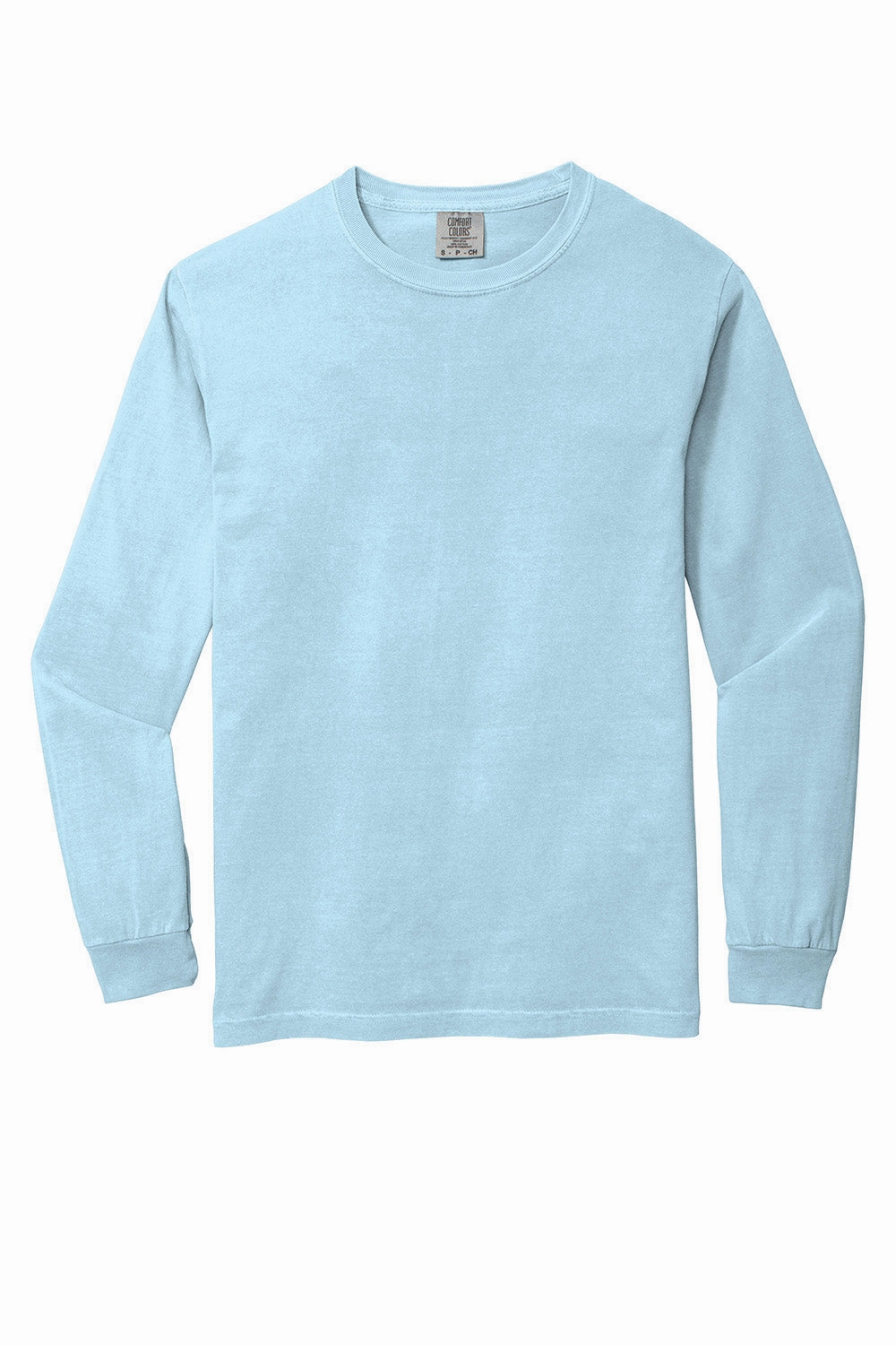 Comfort Colors Mens Long Sleeve Crewneck T-Shirt - Chambray Blue