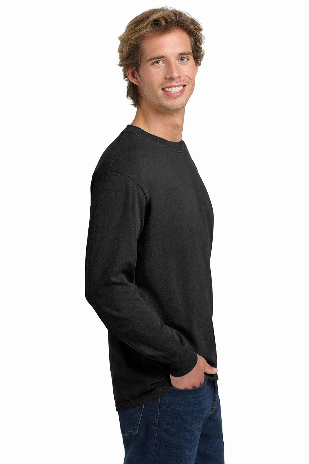 Comfort Colors Mens Long Sleeve Crewneck T-Shirt - Graphite Grey