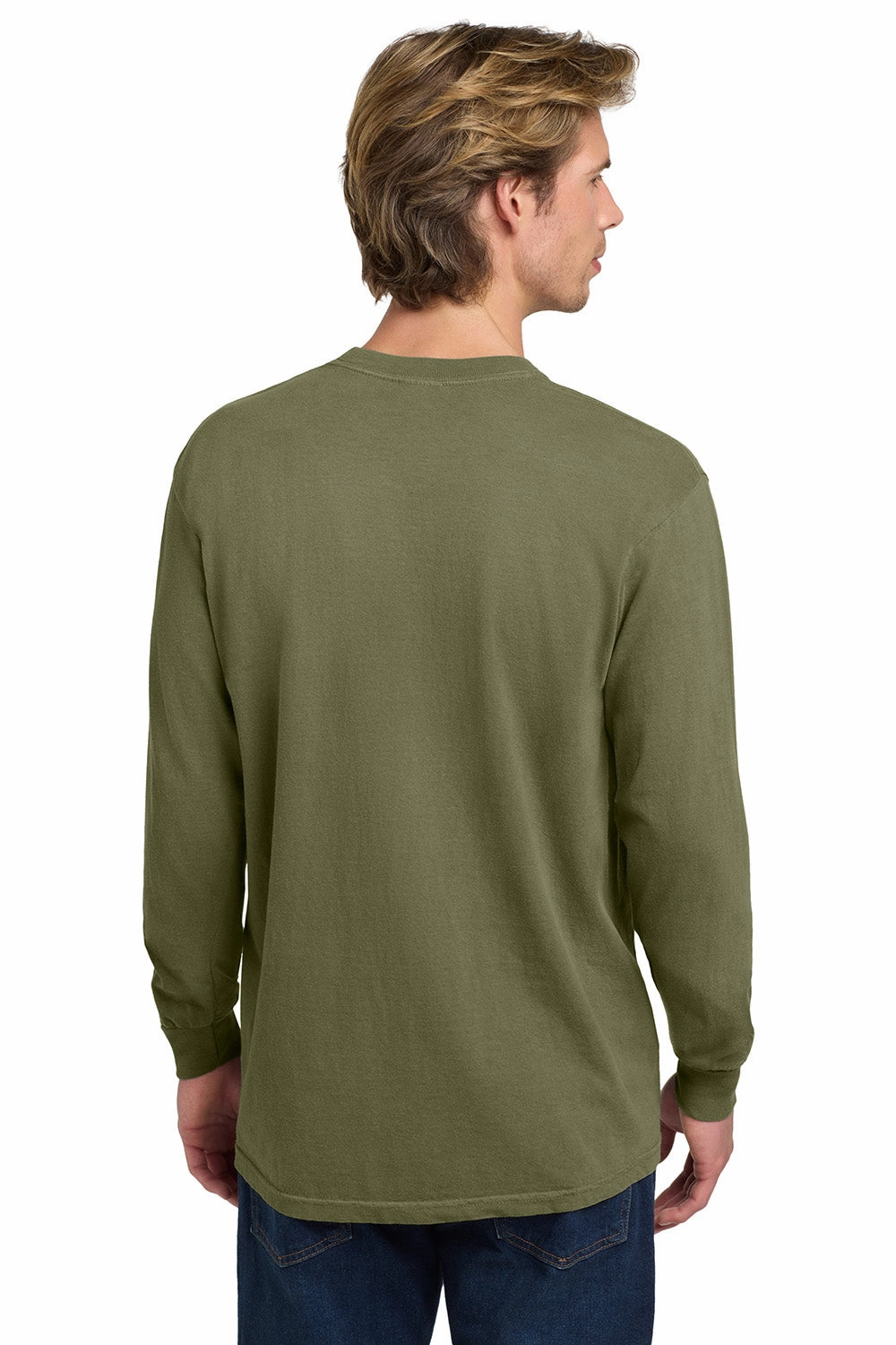 Comfort Colors Mens Long Sleeve Crewneck T-Shirt - Khaki Brown