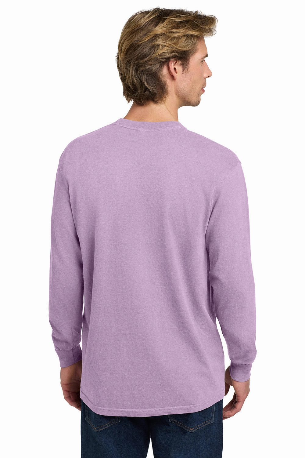 Comfort Colors Mens Long Sleeve Crewneck T-Shirt - Orchid Purple