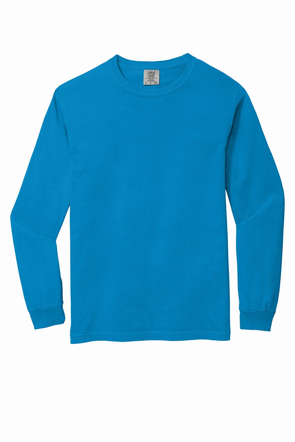 Comfort Colors Mens Long Sleeve Crewneck T-Shirt - Royal Caribe