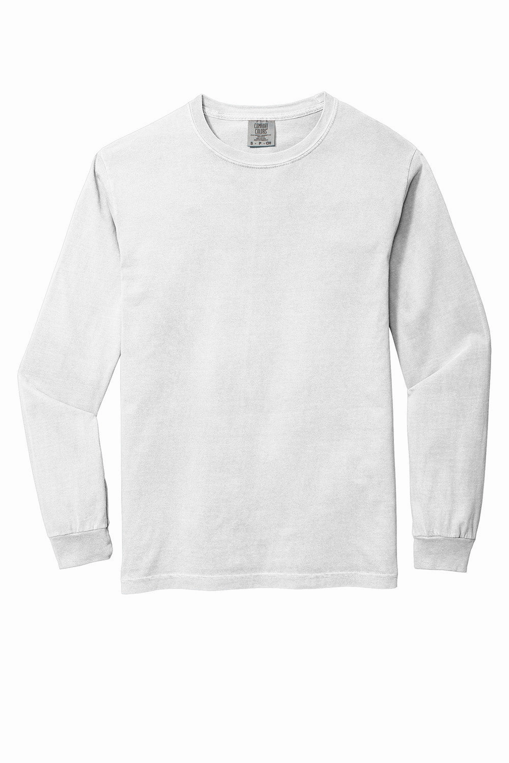 Comfort Colors Mens Long Sleeve Crewneck T-Shirt - White