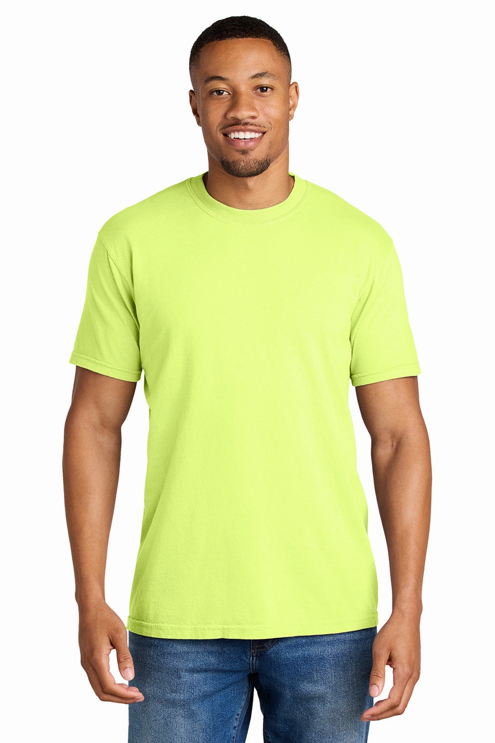 Comfort Colors Mens Short Sleeve Crewneck T-Shirt - Neon Lemon Yellow