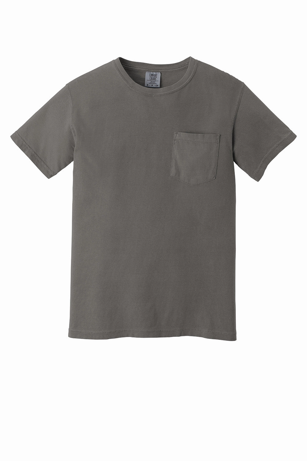 Comfort Colors Mens Short Sleeve Crewneck T-Shirt w/ Pocket - Grey
