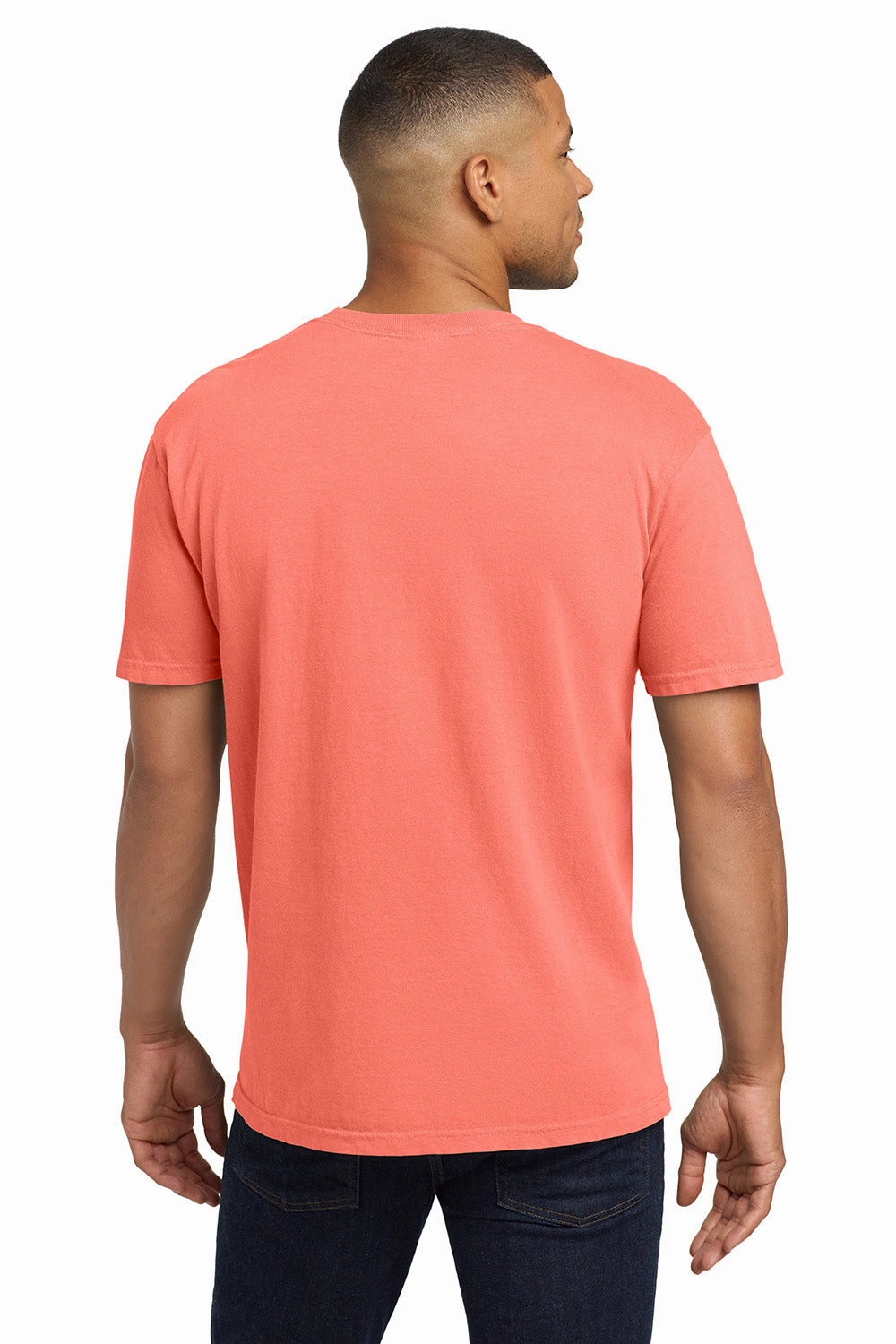 Comfort Colors Mens Short Sleeve Crewneck T-Shirt w/ Pocket - Neon Red Orange