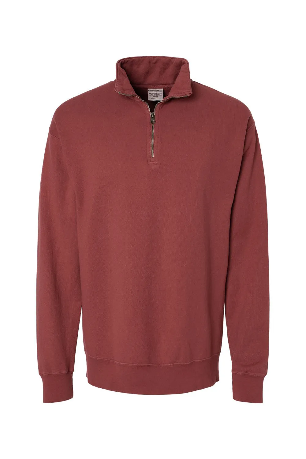 ComfortWash By Hanes Mens 1/4 Zip Sweatshirt - Cayenne Red