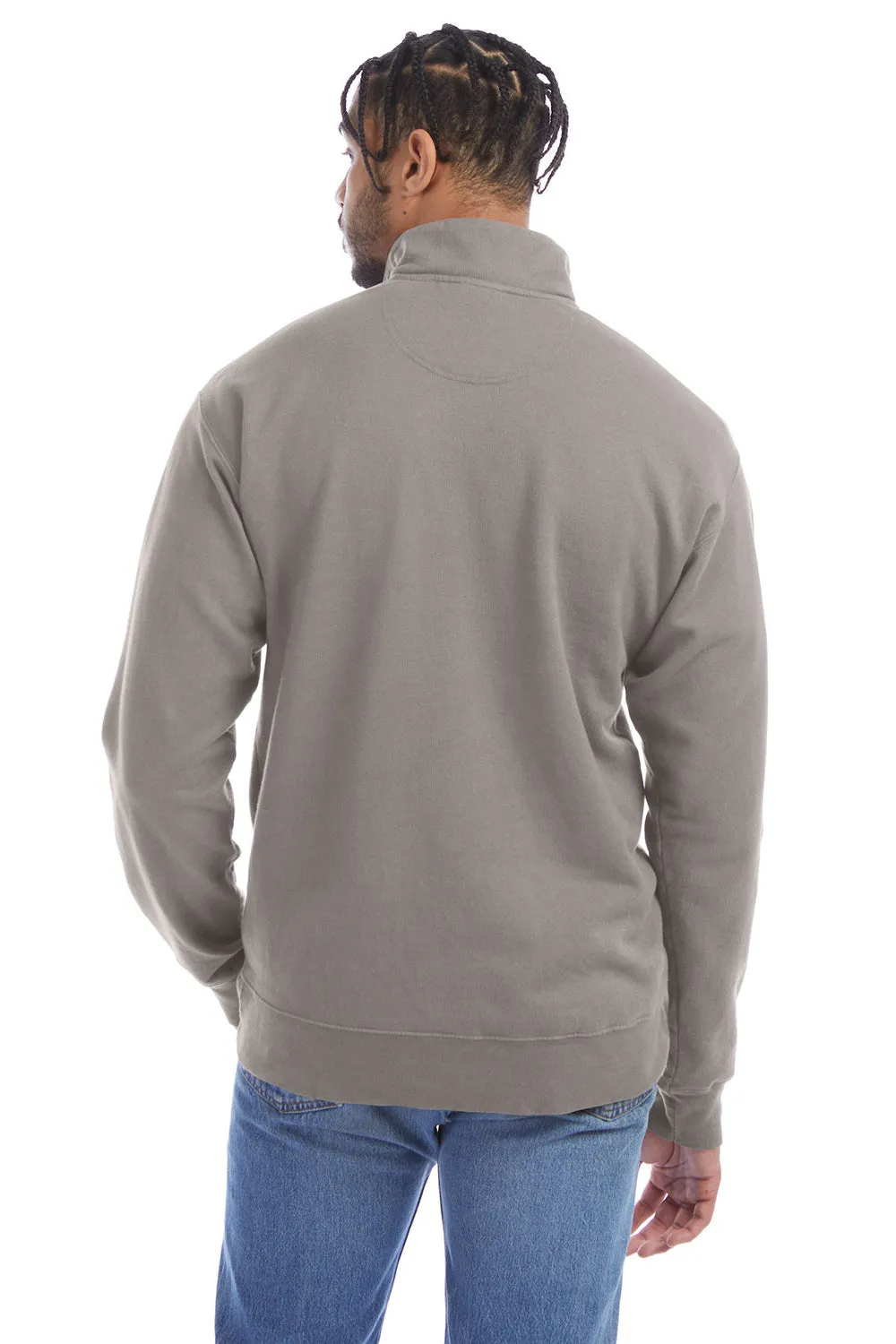 ComfortWash By Hanes Mens 1/4 Zip Sweatshirt - Concrete Grey