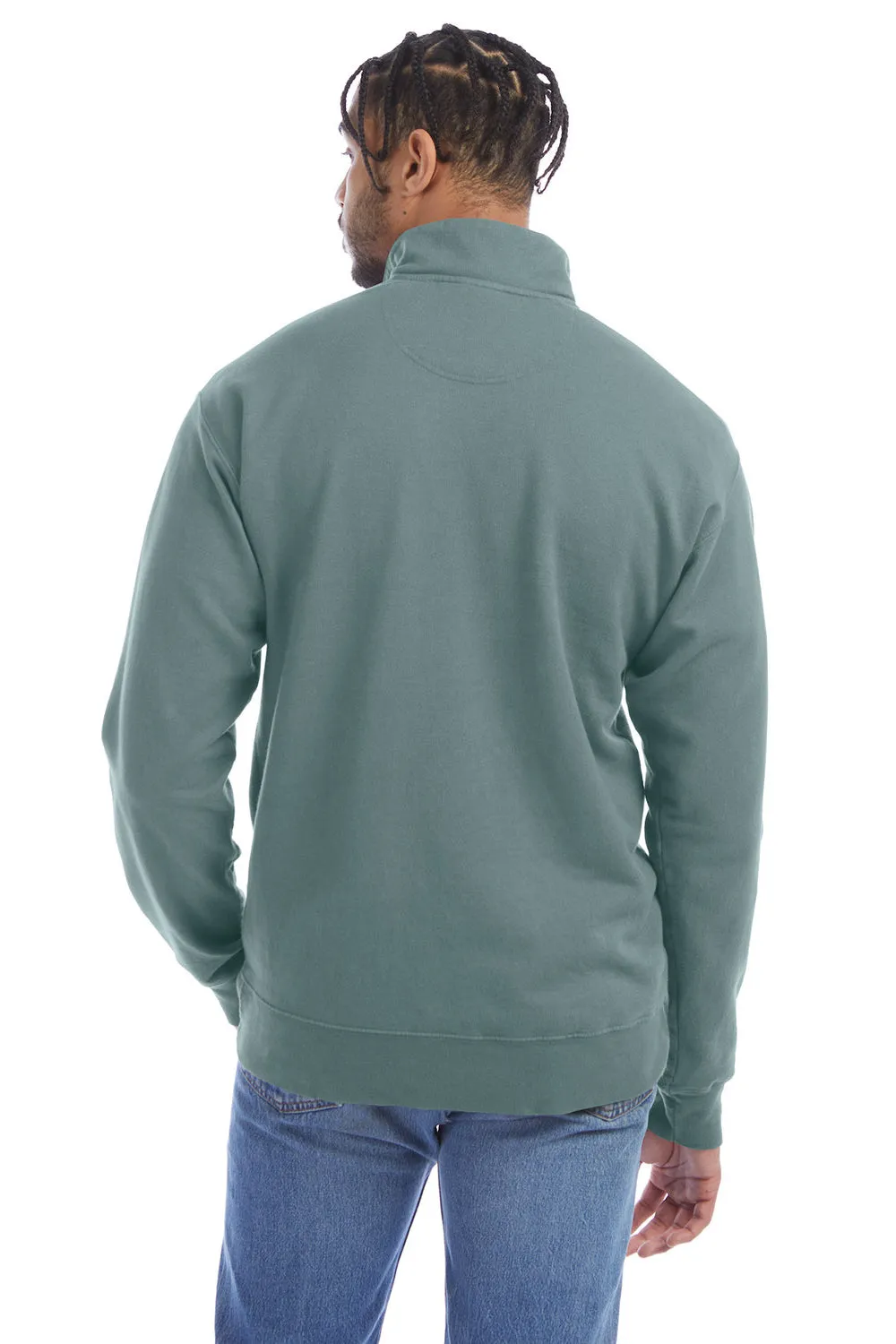ComfortWash By Hanes Mens 1/4 Zip Sweatshirt - Cypress Green