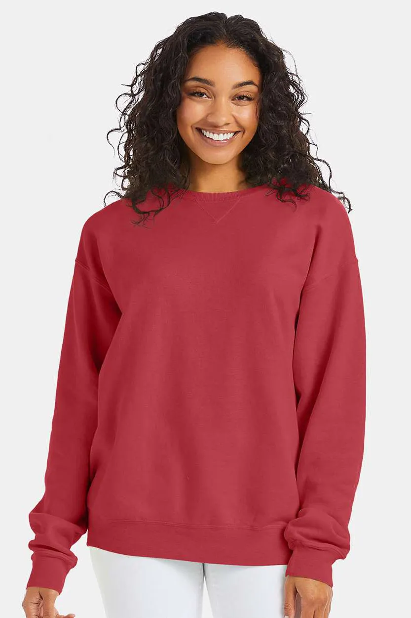 ComfortWash By Hanes Mens Crewneck Sweatshirt - Crimson Fall Red