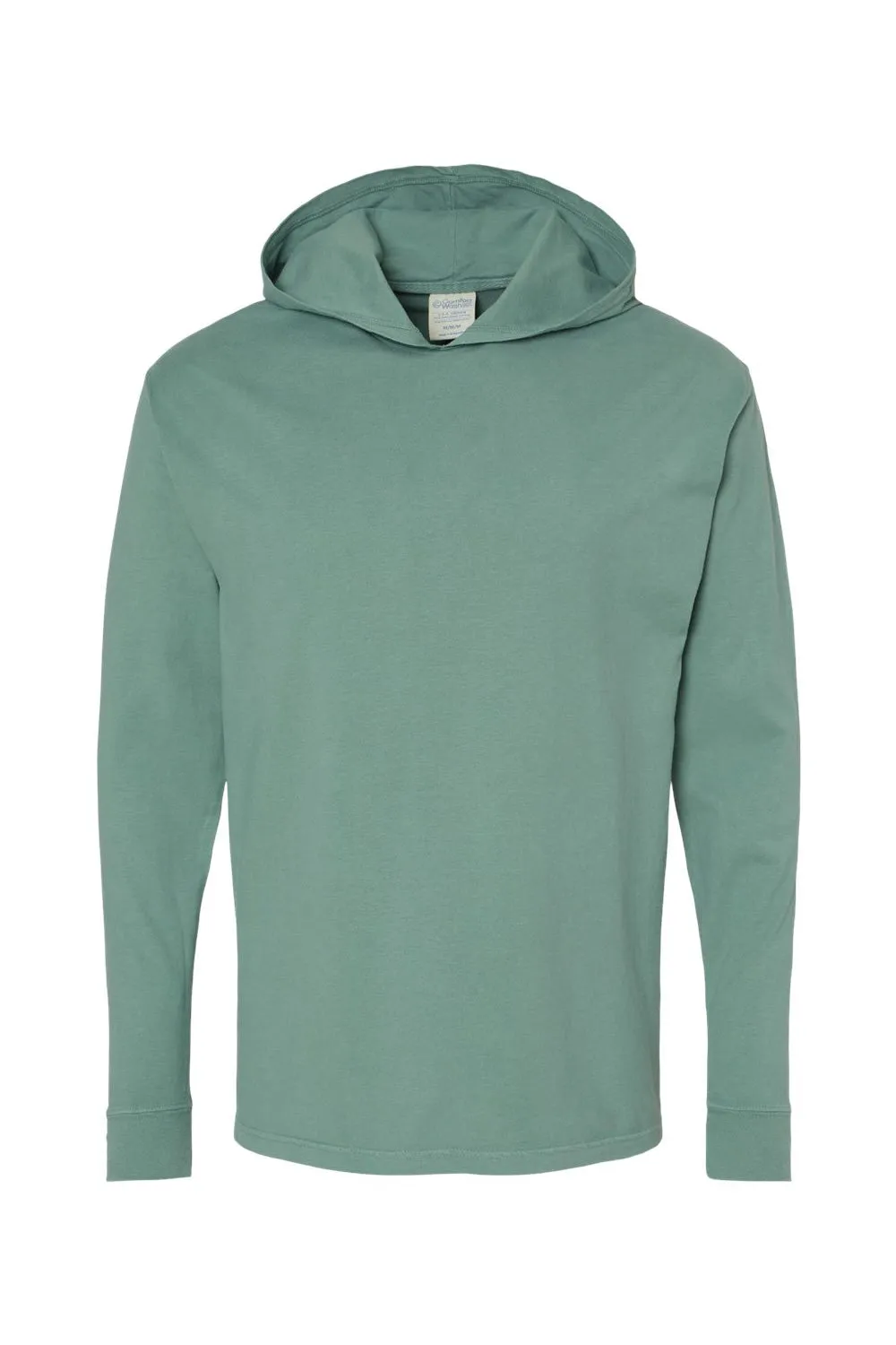ComfortWash By Hanes Mens Jersey Long Sleeve Hooded T-Shirt Hoodie - Cypress Green