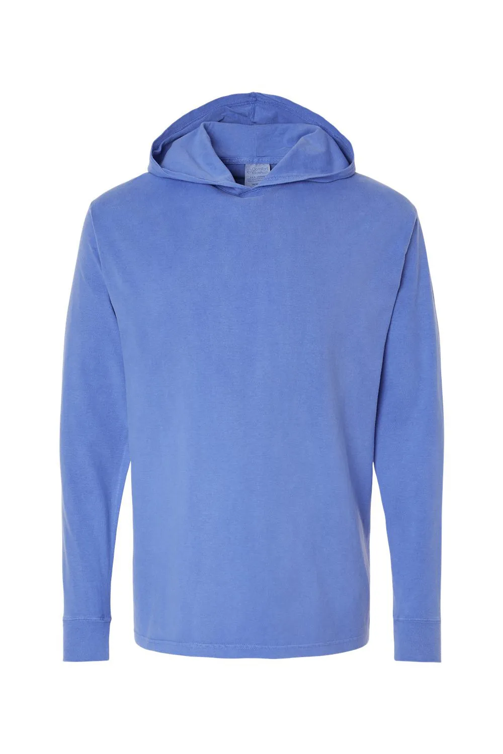 ComfortWash By Hanes Mens Jersey Long Sleeve Hooded T-Shirt Hoodie - Deep Forte Blue