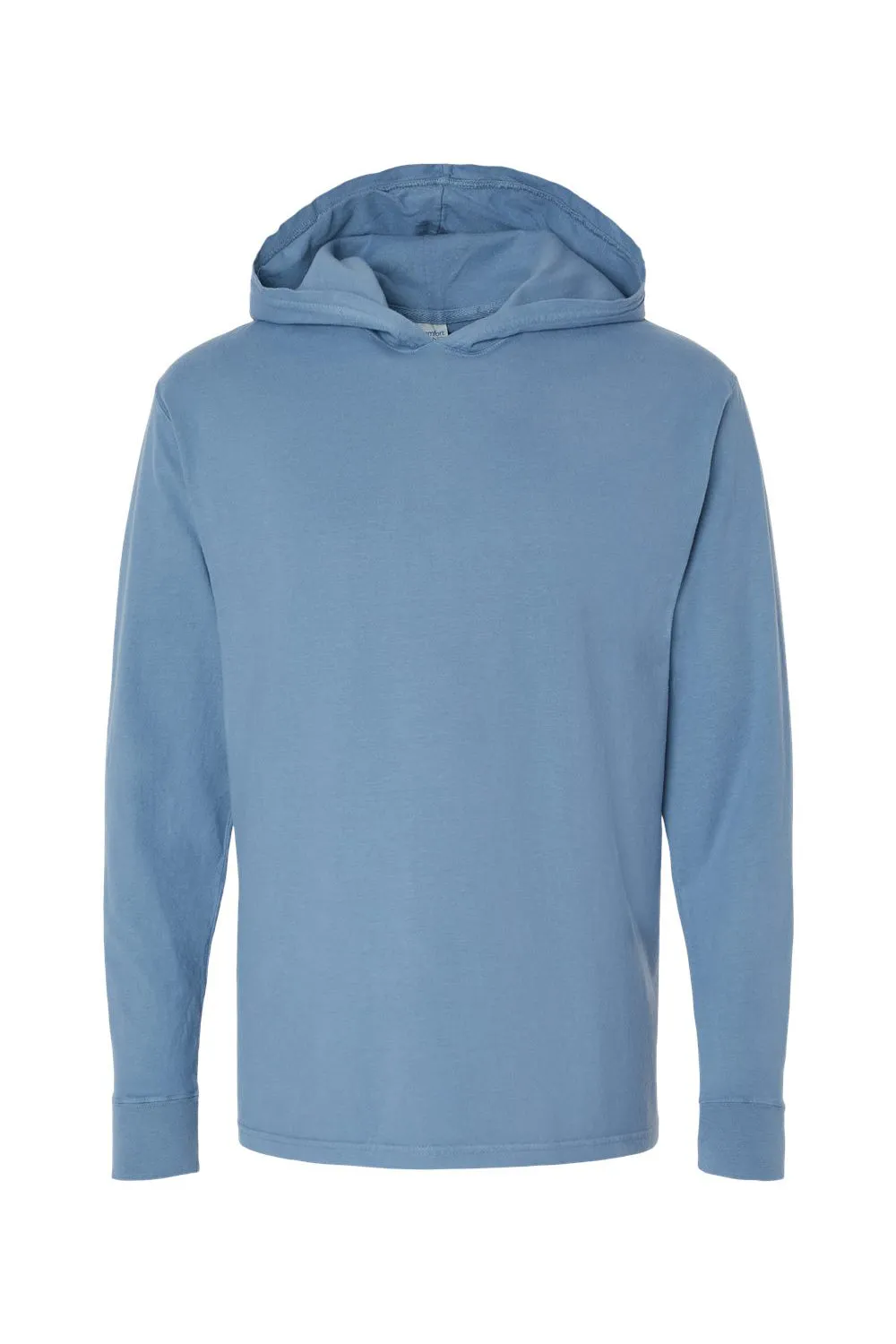 ComfortWash By Hanes Mens Jersey Long Sleeve Hooded T-Shirt Hoodie - Saltwater Blue
