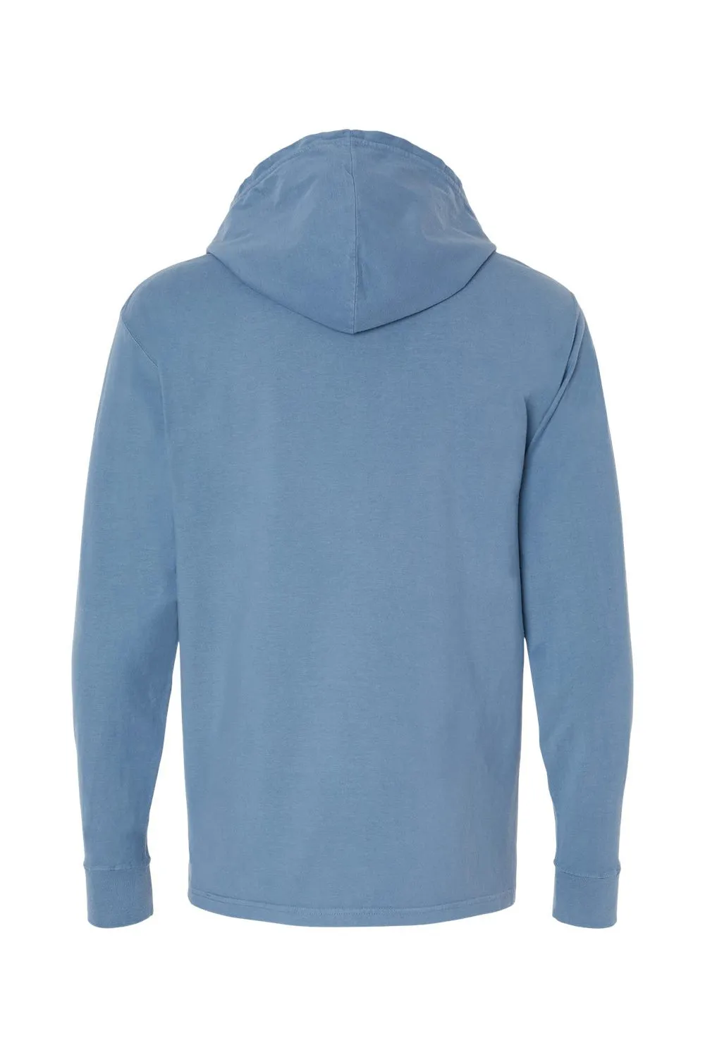 ComfortWash By Hanes Mens Jersey Long Sleeve Hooded T-Shirt Hoodie - Saltwater Blue