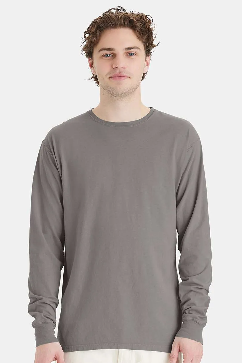 ComfortWash By Hanes Mens Long Sleeve Crewneck T-Shirt - Concrete Grey