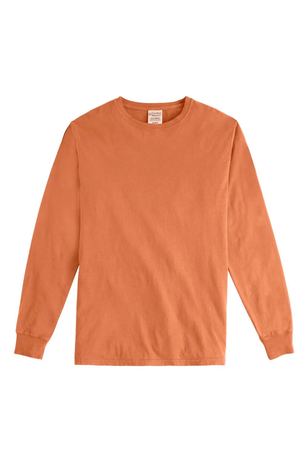 ComfortWash By Hanes Mens Long Sleeve Crewneck T-Shirt - Horizon Orange