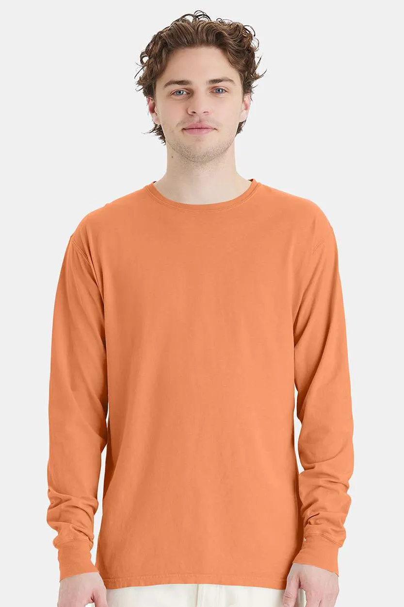 ComfortWash By Hanes Mens Long Sleeve Crewneck T-Shirt - Horizon Orange
