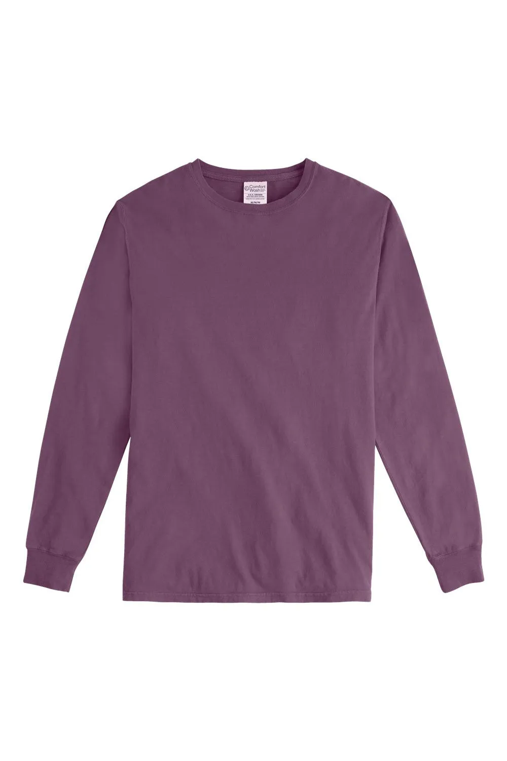 ComfortWash By Hanes Mens Long Sleeve Crewneck T-Shirt - Purple Plum Raisin
