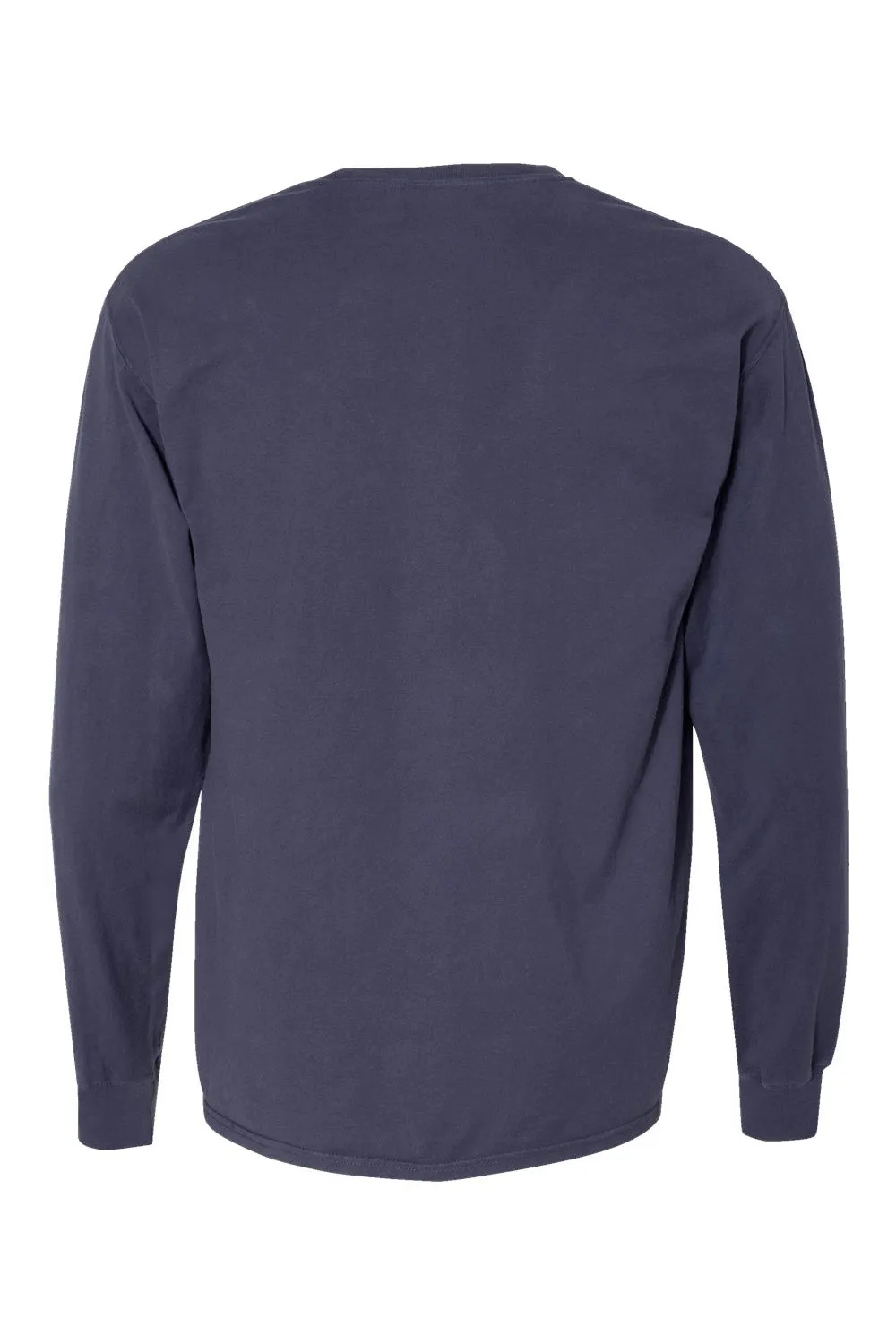 ComfortWash By Hanes Mens Long Sleeve Crewneck T-Shirt w/ Pocket - Anchor Slate Blue