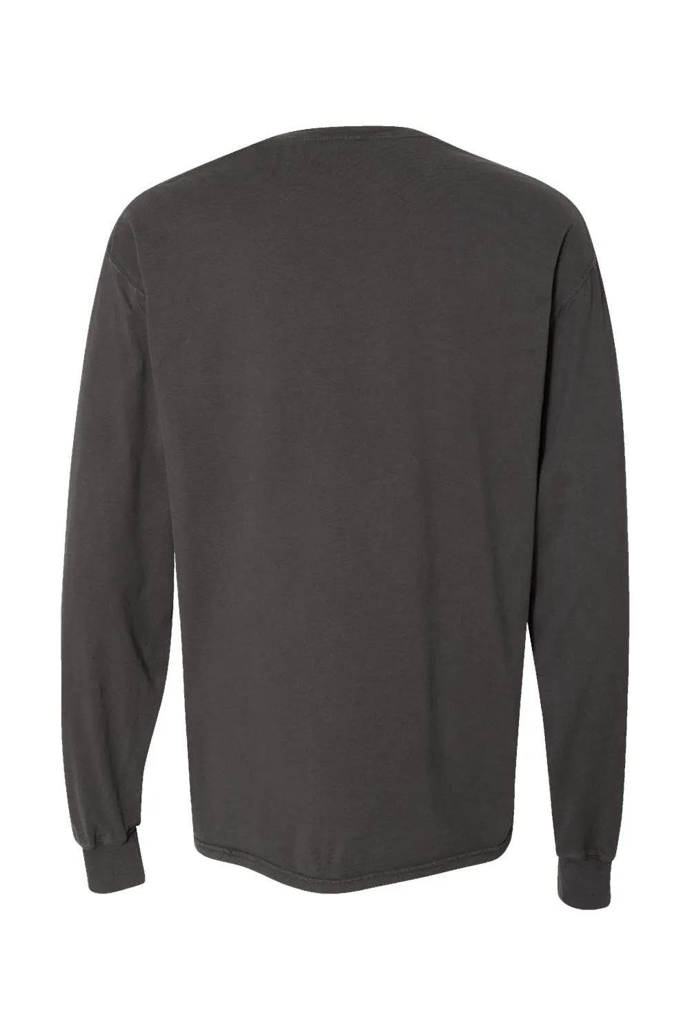 ComfortWash By Hanes Mens Long Sleeve Crewneck T-Shirt w/ Pocket - Railroad Grey