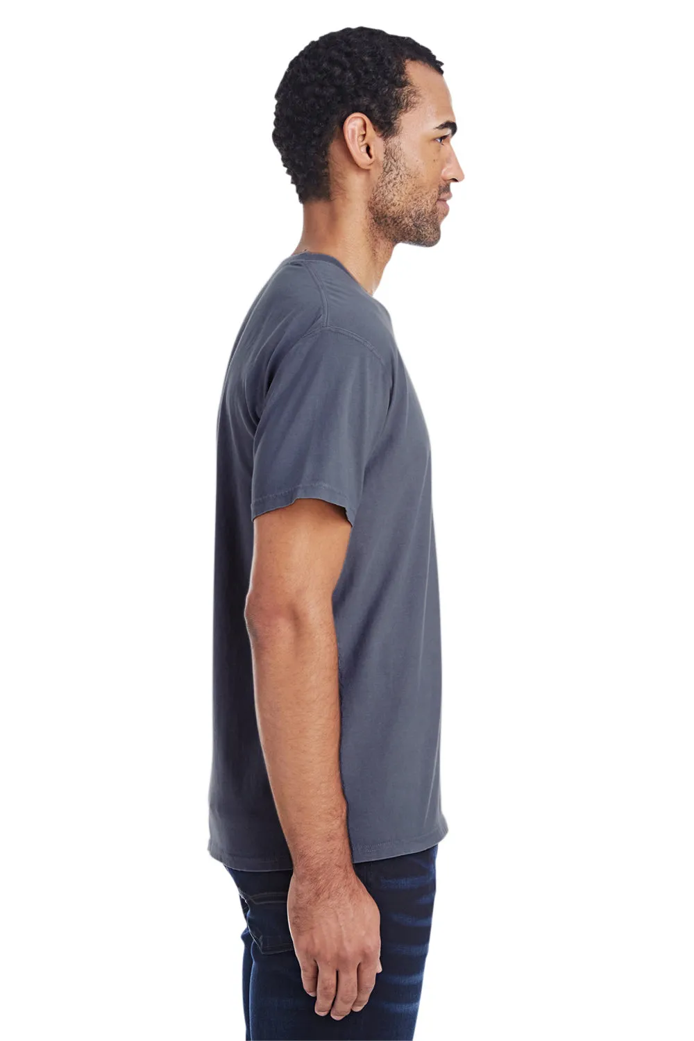 ComfortWash By Hanes Mens Short Sleeve Crewneck T-Shirt w/ Pocket - Anchor Slate Blue